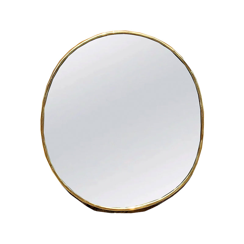 Antique Brass Oval Mirror - Unlacquered Brass Mirror