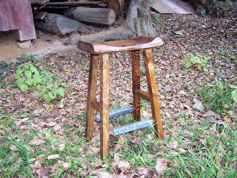 Counter Height Stool, Live Edge Stool, Reclaimed Wood Bar Stools, Oak Bar Stools, Dining Stools