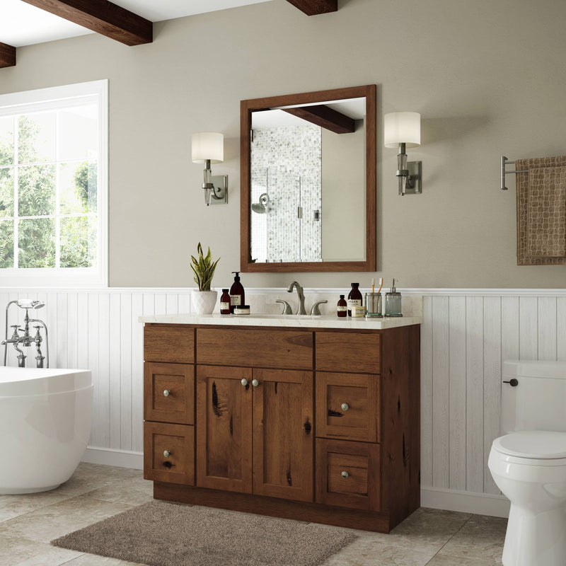 48 Inch Rustic Shaker Single Sink Bathroom Vanity with Drawers