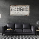 Meals And Memories Made Here Printed Canvas Rusty Sign Distressed Wall Art Cute Sign Wood Frame Wood And Canvas Sign Kitchen Sign
