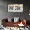 Sweet Dreams Printed Canvas Rusty Sign Distressed Wall Art Cute Sign Wood Frame Wood And Canvas Sign Bedroom Sign