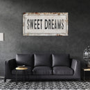 Sweet Dreams Printed Canvas Rusty Sign Distressed Wall Art Cute Sign Wood Frame Wood And Canvas Sign Bedroom Sign