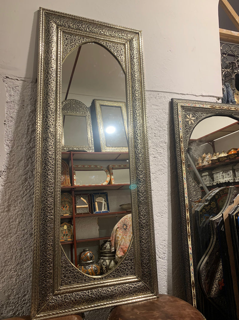 Moroccan Full Length Mirror - Handmade Silver Floor Mirror