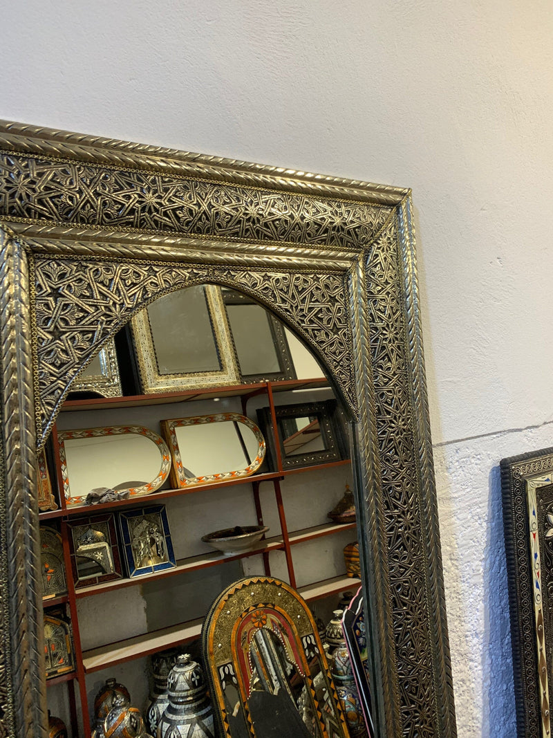 Moroccan Full Length Mirror - Handmade Silver Floor Mirror