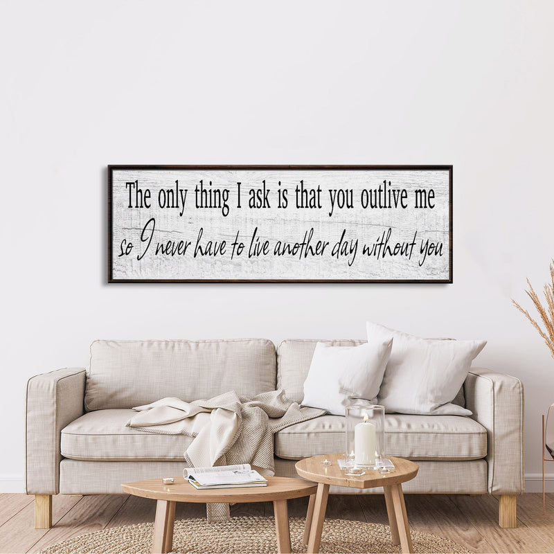 Yellowstone wedding vows, Beth and Rip, canvas and wood sign, above bed decor, wedding vows, above bed quote sign, the only thing I ask