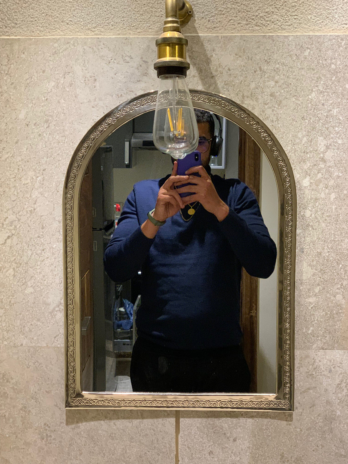 Moroccan Silver Arch Mirror, photo 2 of 9
