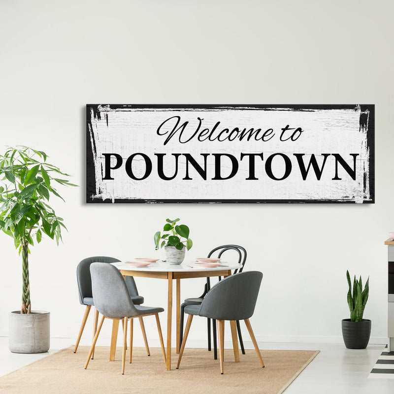 Welcome To Poundtown Canvas Print, Funny Housewarming Gift, Funny Wedding Gift, Engagement Gift, Gift For Couples, Bridal Shower Gift