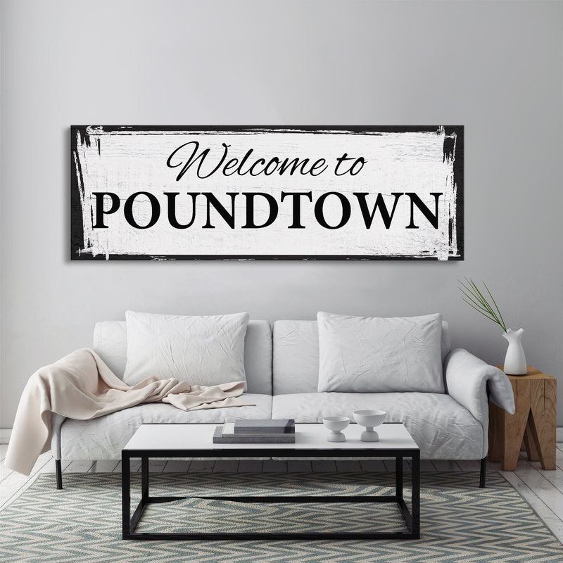 Welcome To Poundtown Canvas Print, Funny Bedroom Sign, Above The Bed Sign, Crude Humor, Poundtown, Inappropriate Sign, Funny Wedding Gift