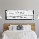 Home is where love resides canvas sign, farmhouse wall decor, farmhouse sign, home sign, family room sign, wood sign, home decor canvas sign