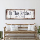 In This Kitchen We Dance Sign  Kitchen Canvas Sign  Wood Signs  Farmhouse Kitchen Signs  Wooden Signs  Kitchen Decor  Modern Farmhouse