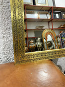 Moroccan Handmade Carved Arch Brass Mirror