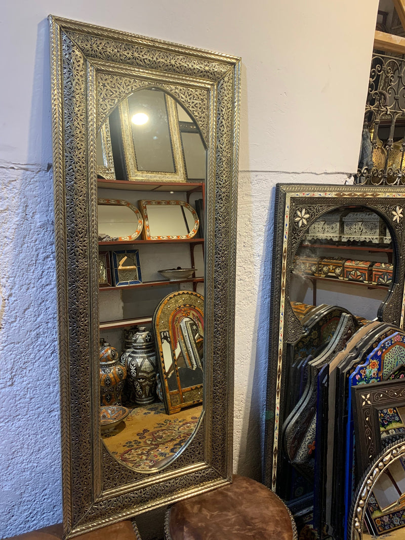 Moroccan Full Length Mirror - Handmade Silver Floor Mirror