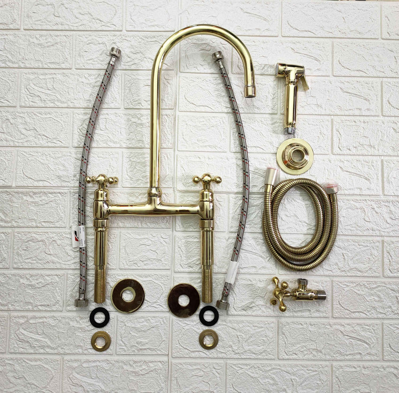 Unlacquered Natural Brass Kitchen Faucet