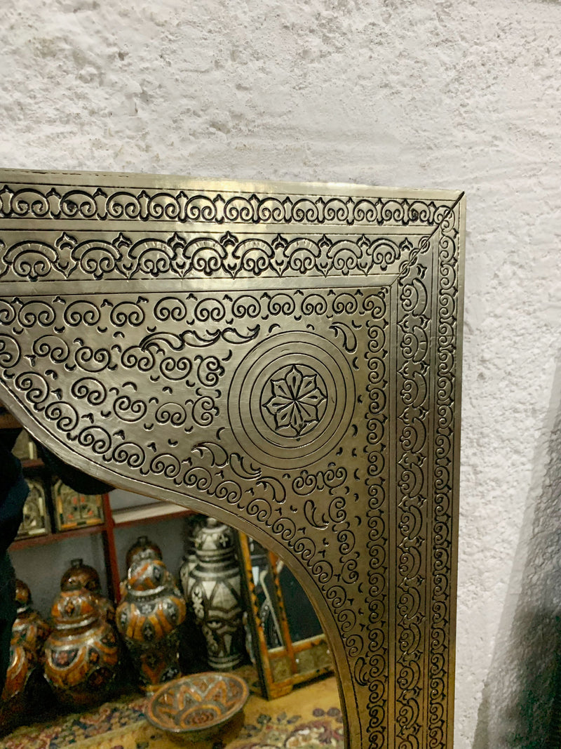 Handmade Moroccan Silver Arch Mirror