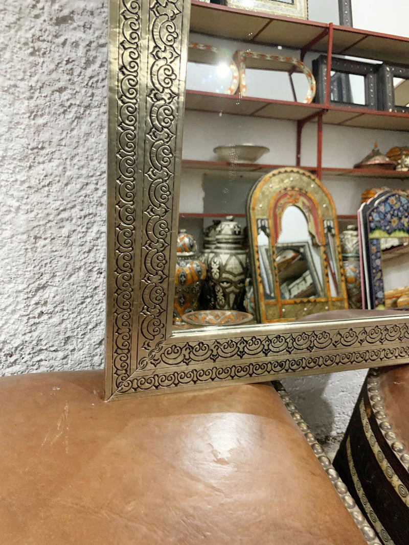 Handmade Moroccan Silver Arch Mirror