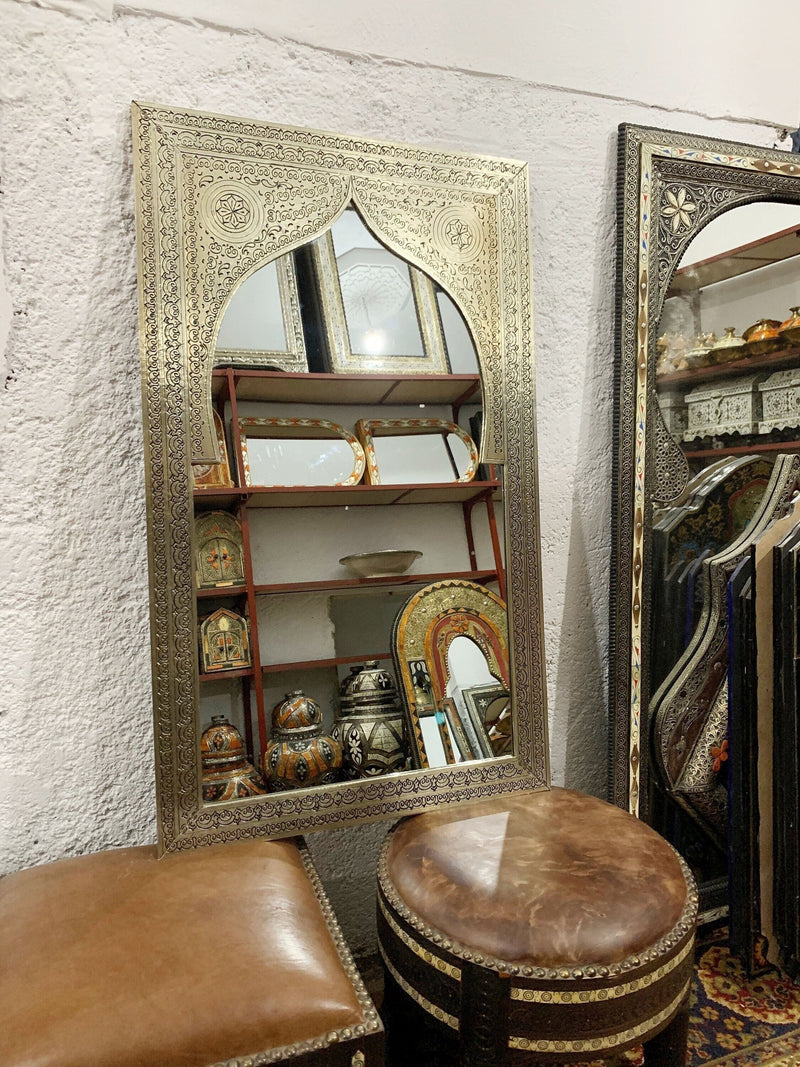 Handmade Moroccan Silver Arch Mirror