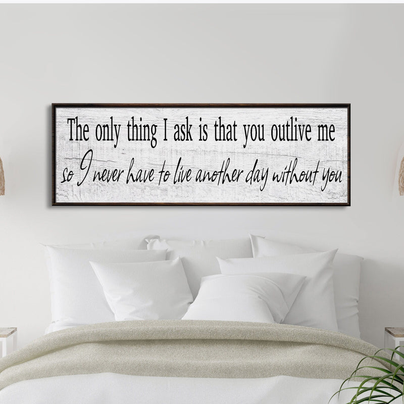 Yellowstone wedding vows, Beth and Rip, canvas and wood sign, above bed decor, wedding vows, above bed quote sign, the only thing I ask