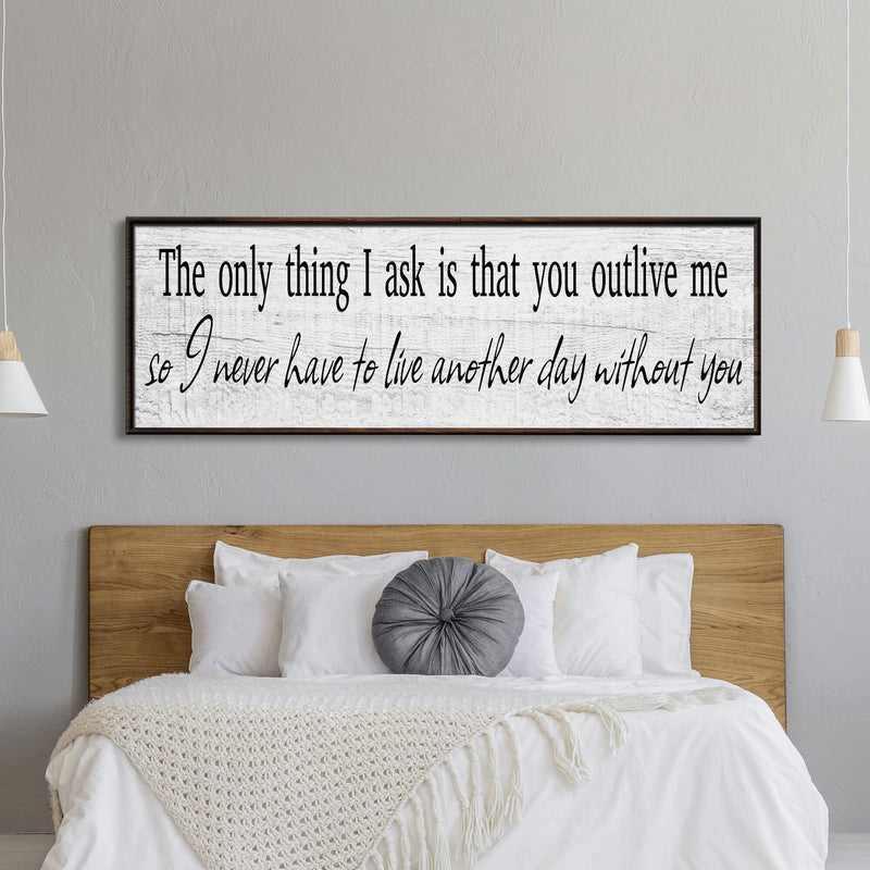 Yellowstone wedding vows, Beth and Rip, canvas and wood sign, above bed decor, wedding vows, above bed quote sign, the only thing I ask