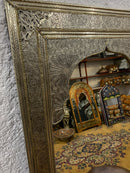 Moroccan Handmade Silver Wall Mirror with Engravings