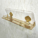 Engraved Solid Brass Wall Bathroom Shelf, Small Bathroom Shelf