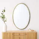 Brass Oval Wall Mirror -  Unlacquered Brass Bathroom Mirror