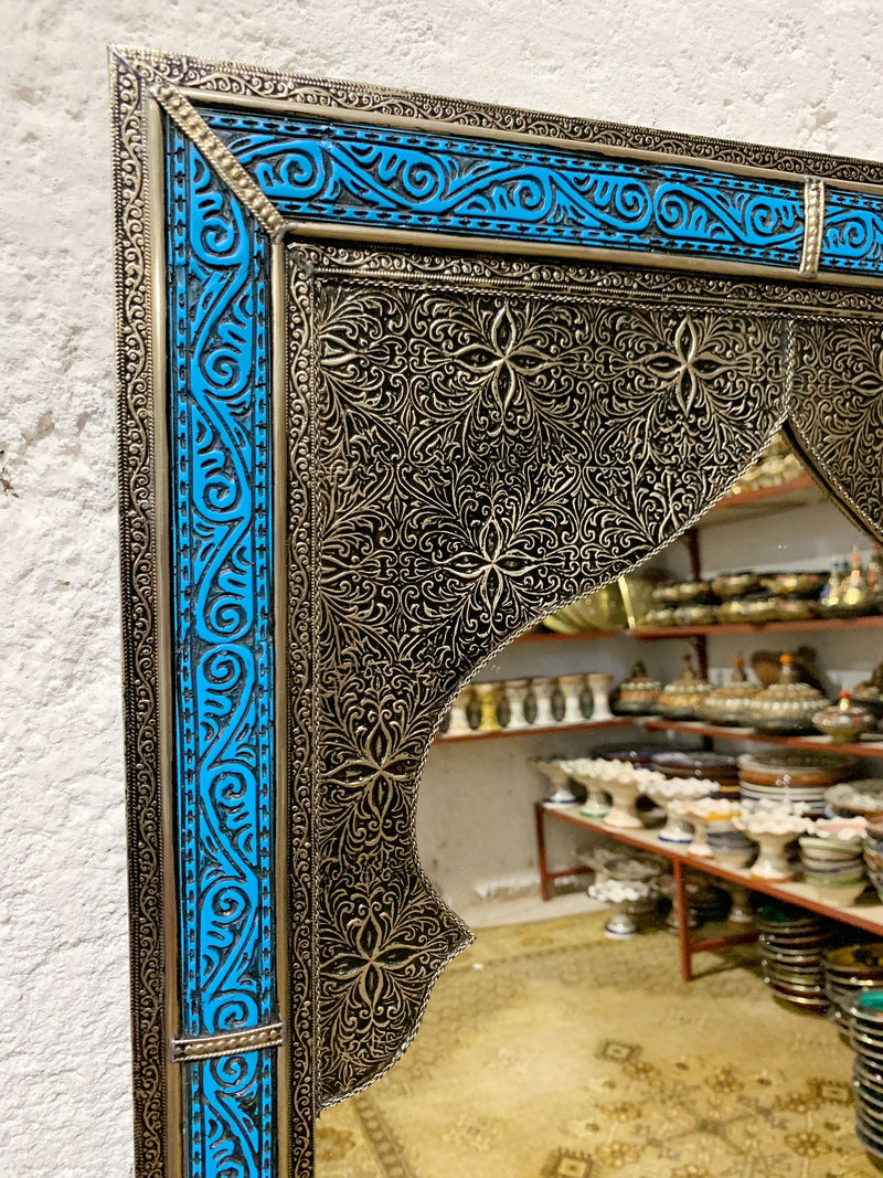 Moroccan Blue Frame Wall Mirror
