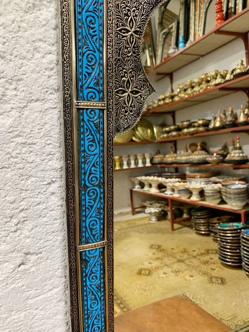Moroccan Blue Frame Wall Mirror