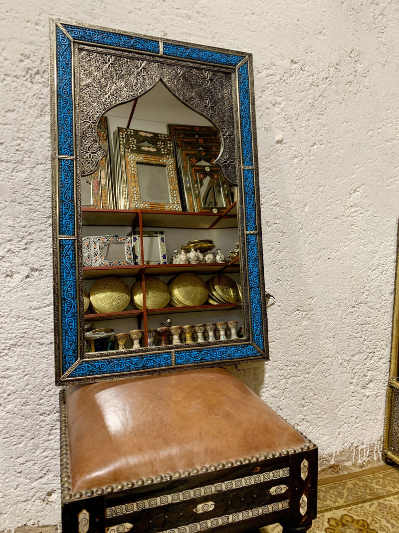 Moroccan Blue Frame Wall Mirror