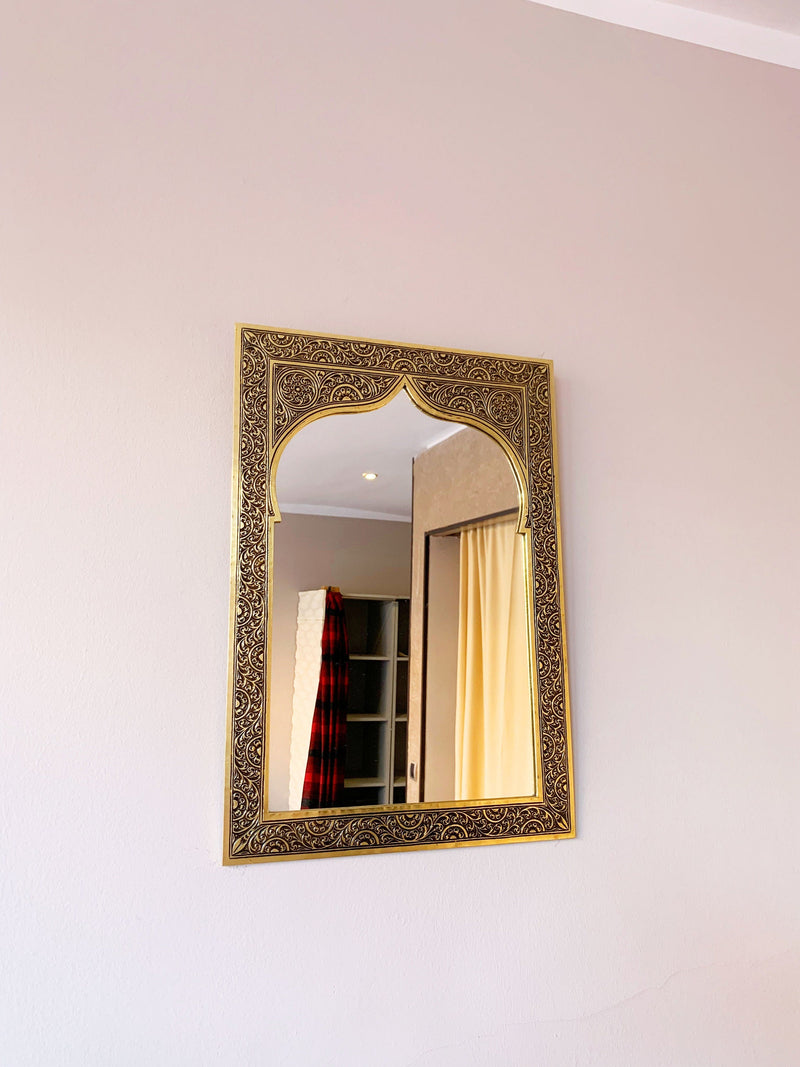 Handmade Moroccan Arch Brass Mirror