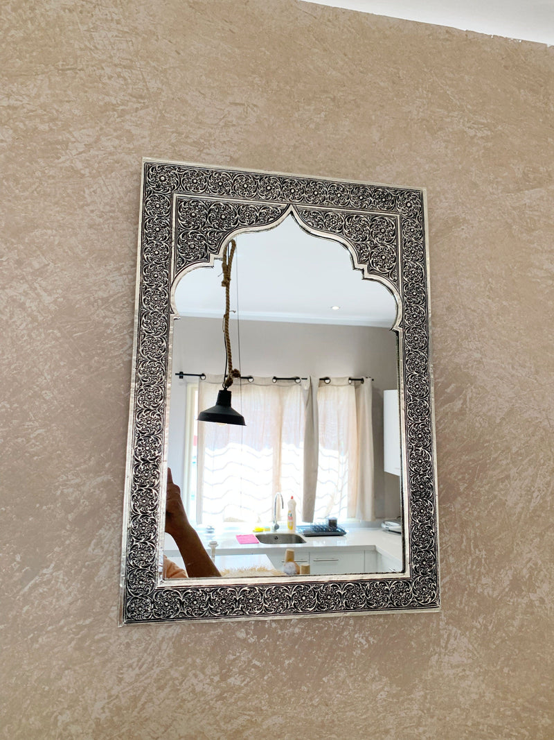 Moroccan Silver Mirror