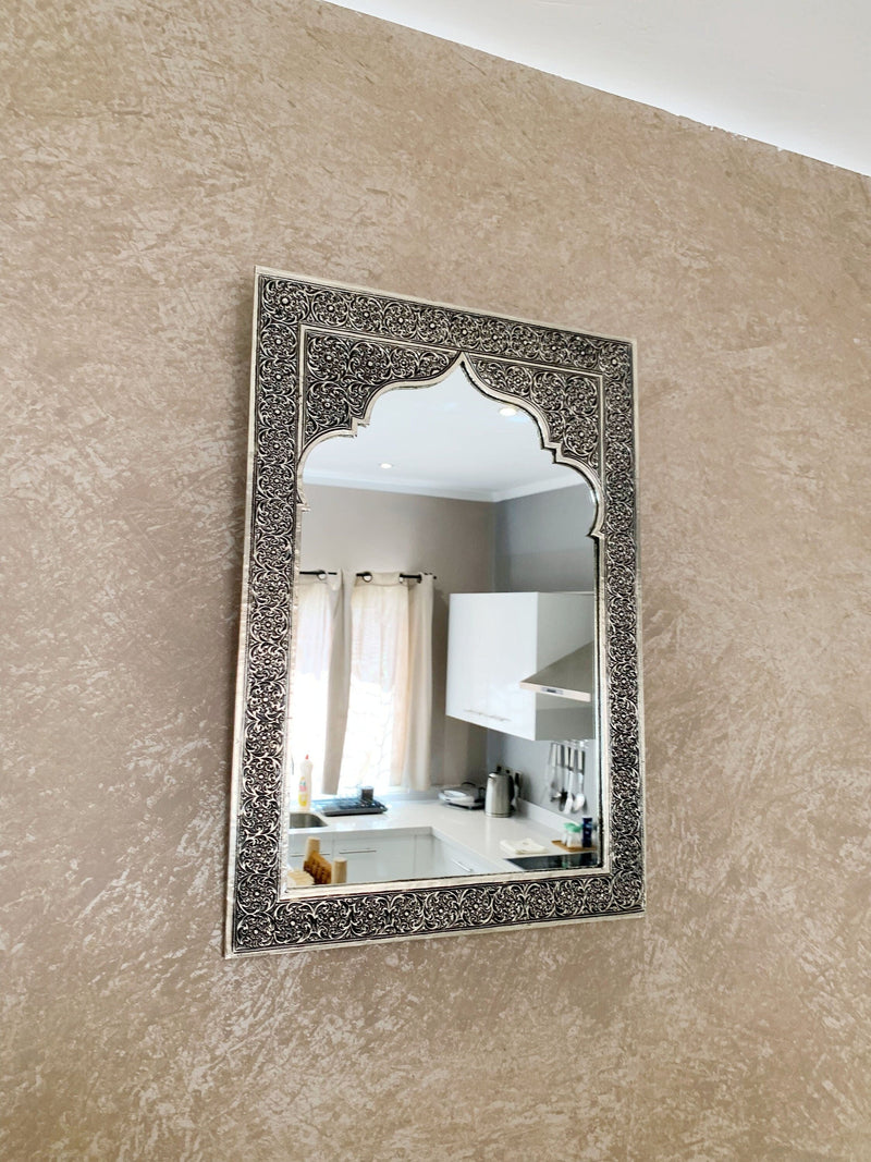 Moroccan Silver Mirror
