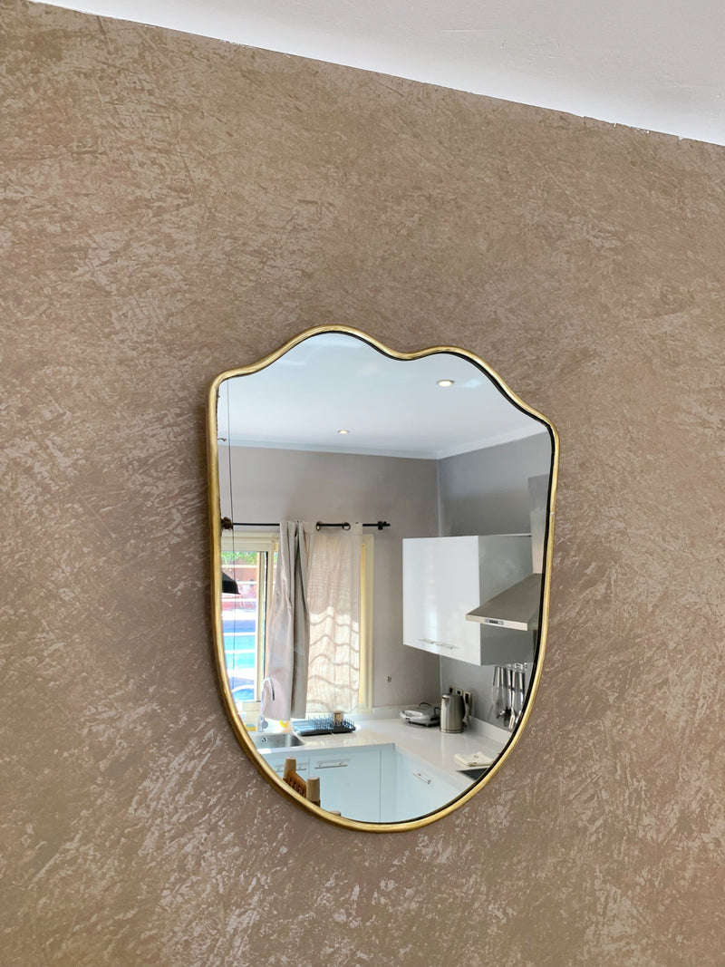 Brass Frame Wall Mirror - Modern Aesthetic Mirror
