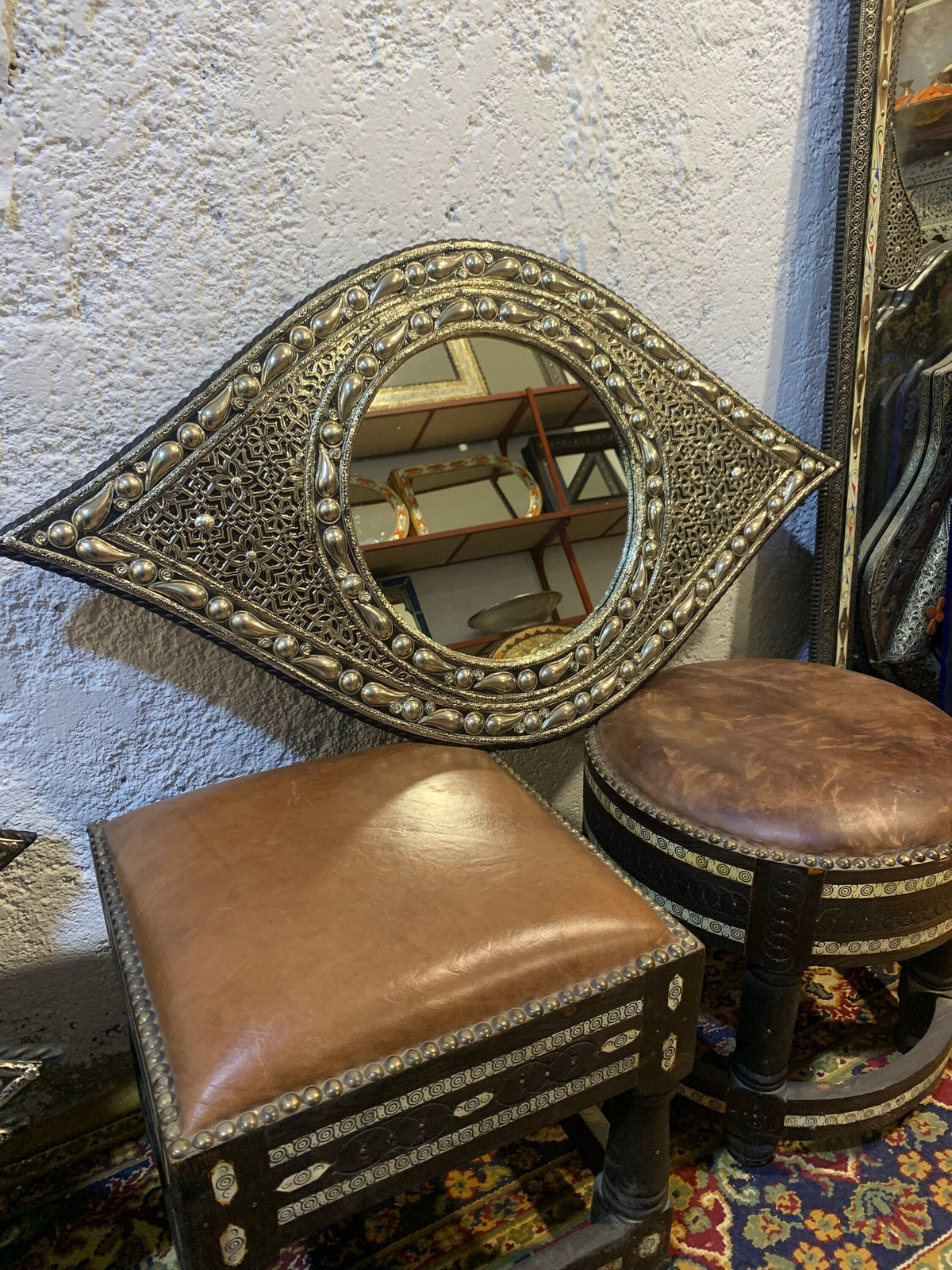Moroccan Handmade Silver Wall Mirror