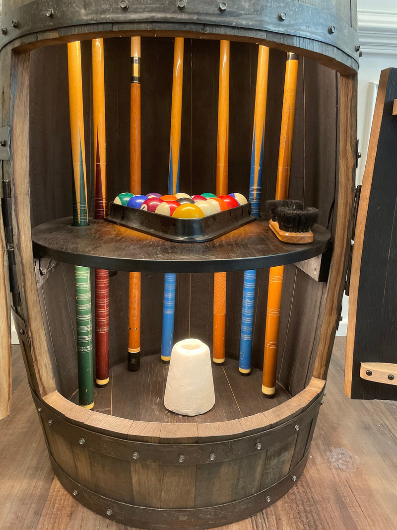 Whiskey Barrel Pool/Billiards Cabinet