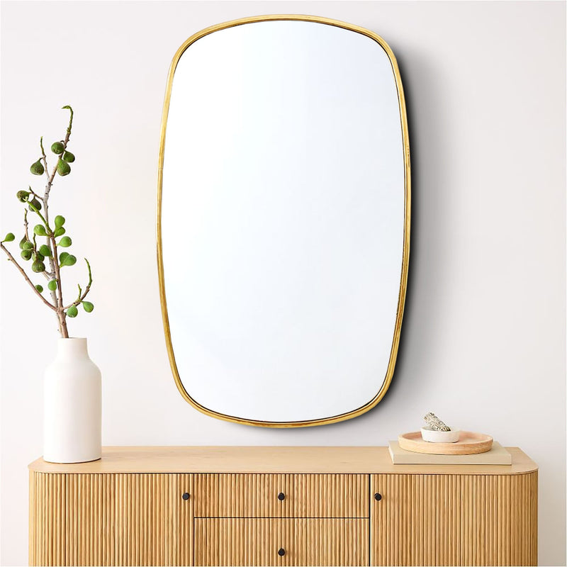 Oblong Brass Mirror - Modern Aesthetic Mirror