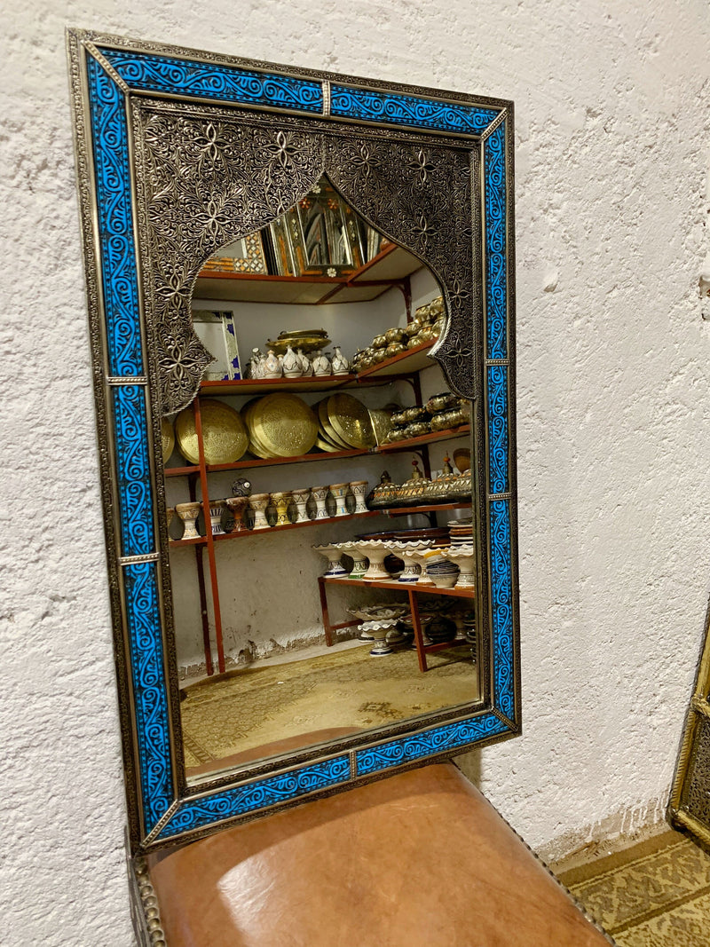 Moroccan Blue Frame Wall Mirror