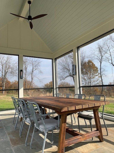 Wood Patio Table, Outdoor Table, Modern Farmhouse Dining Table, Extra Long Outdoor Table, Rustic Table, Solid Wood Table,Outdoor Patio Table