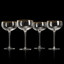 Gold Rim Glasses 7 oz, Set of 4 Gold Rim Classic Manhattan Glasses (Ribbed)