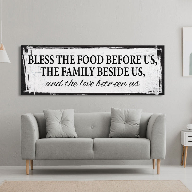 Bless the food before us canvas sign, dining room sign, kitchen sign, mothers day gift, kitchen wall art, dining room wall art