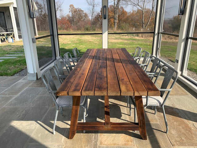 Wood Patio Table, Outdoor Table, Modern Farmhouse Dining Table, Extra Long Outdoor Table, Rustic Table, Solid Wood Table,Outdoor Patio Table