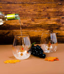 3D Pumpkin Gnome Stemless Wine Glasses by Jersey Art Glass