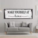Make yourself at home canvas sign, canvas print, guest room sign, guest room wall decor, guestroom, farmhouse wall decor