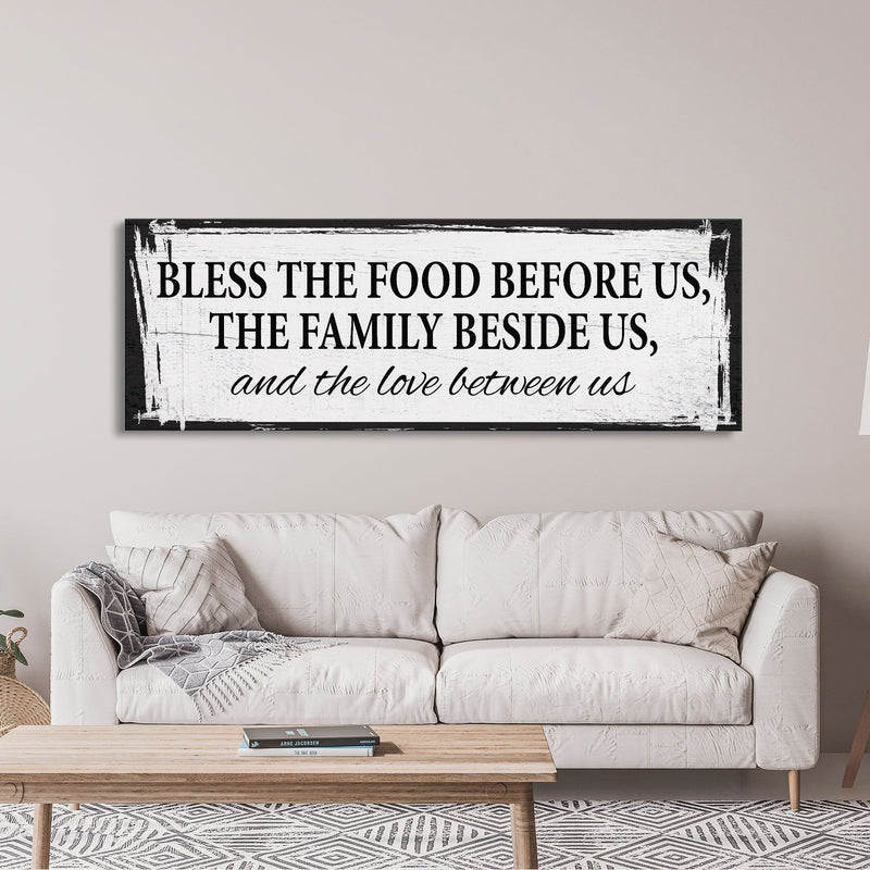 Bless the food before us canvas sign, dining room sign, kitchen sign, mothers day gift, kitchen wall art, dining room wall art