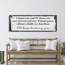 Master bedroom sign, I choose you canvas print, master bedroom decor, guest room decor, wall art, bedroom wall art, above couch art
