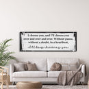 Master bedroom sign, I choose you canvas print, master bedroom decor, guest room decor, wall art, bedroom wall art, above couch art