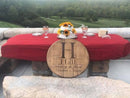 Custom Engraved Whiskey Barrel Head for Wedding or Anniversary