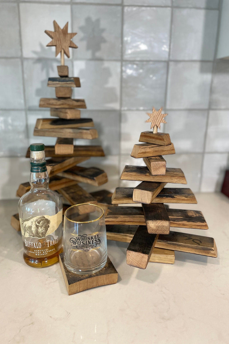 Bourbon Barrel Christmas Trees- Two sizes available