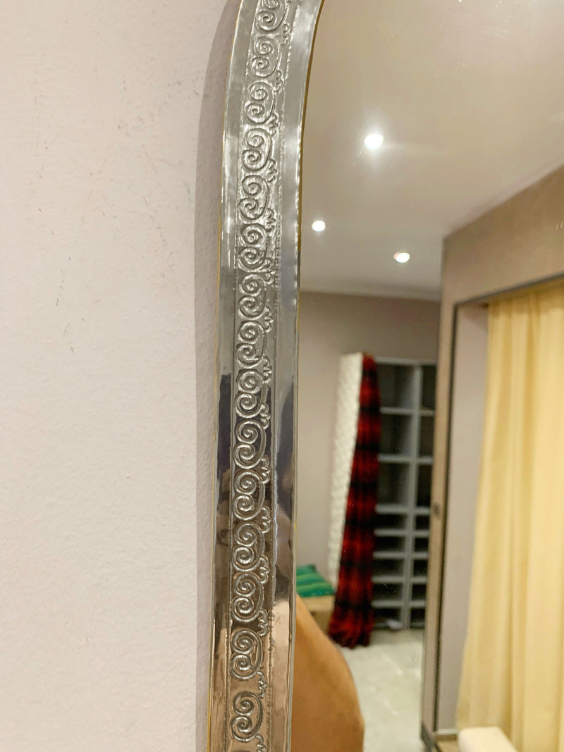 Moroccan Handmade Silver Arch Mirror