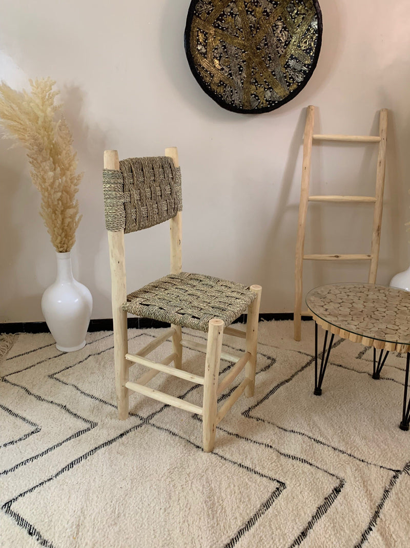 Black Wooden Dining Chairs - Handmade Moroccan Style