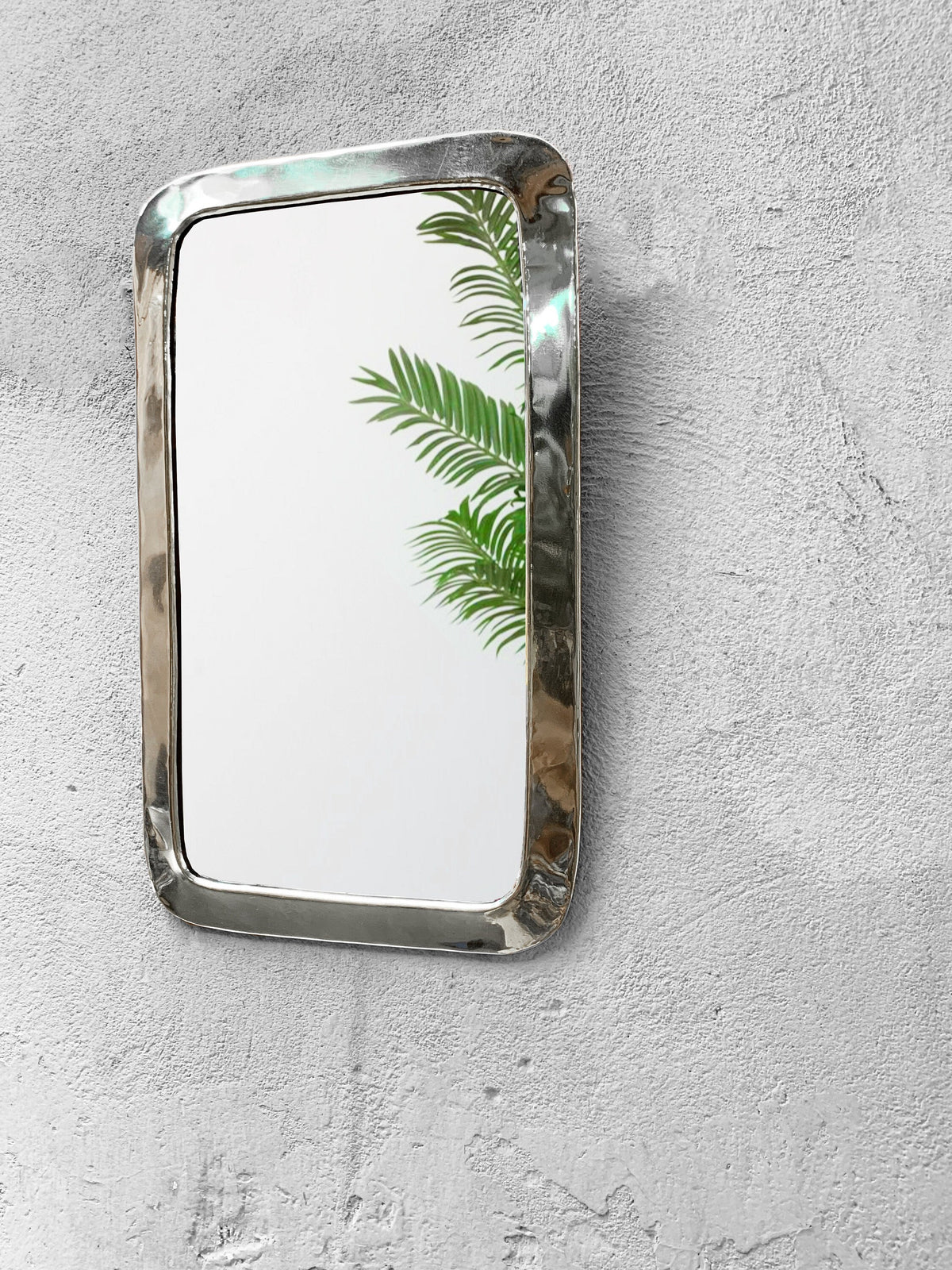Handmade Silver Metal Rectangle Wall Mirror, photo 6 of 13